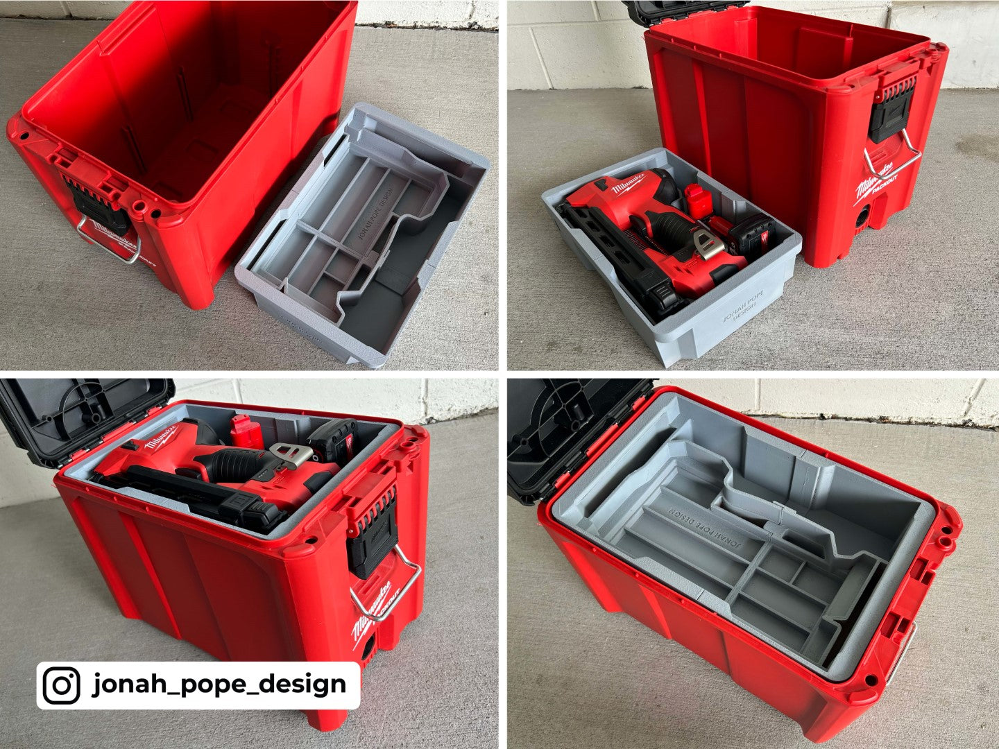 M12 Cable Stapler Insert for Packout Compact Tool Box By Jonah Pope Design