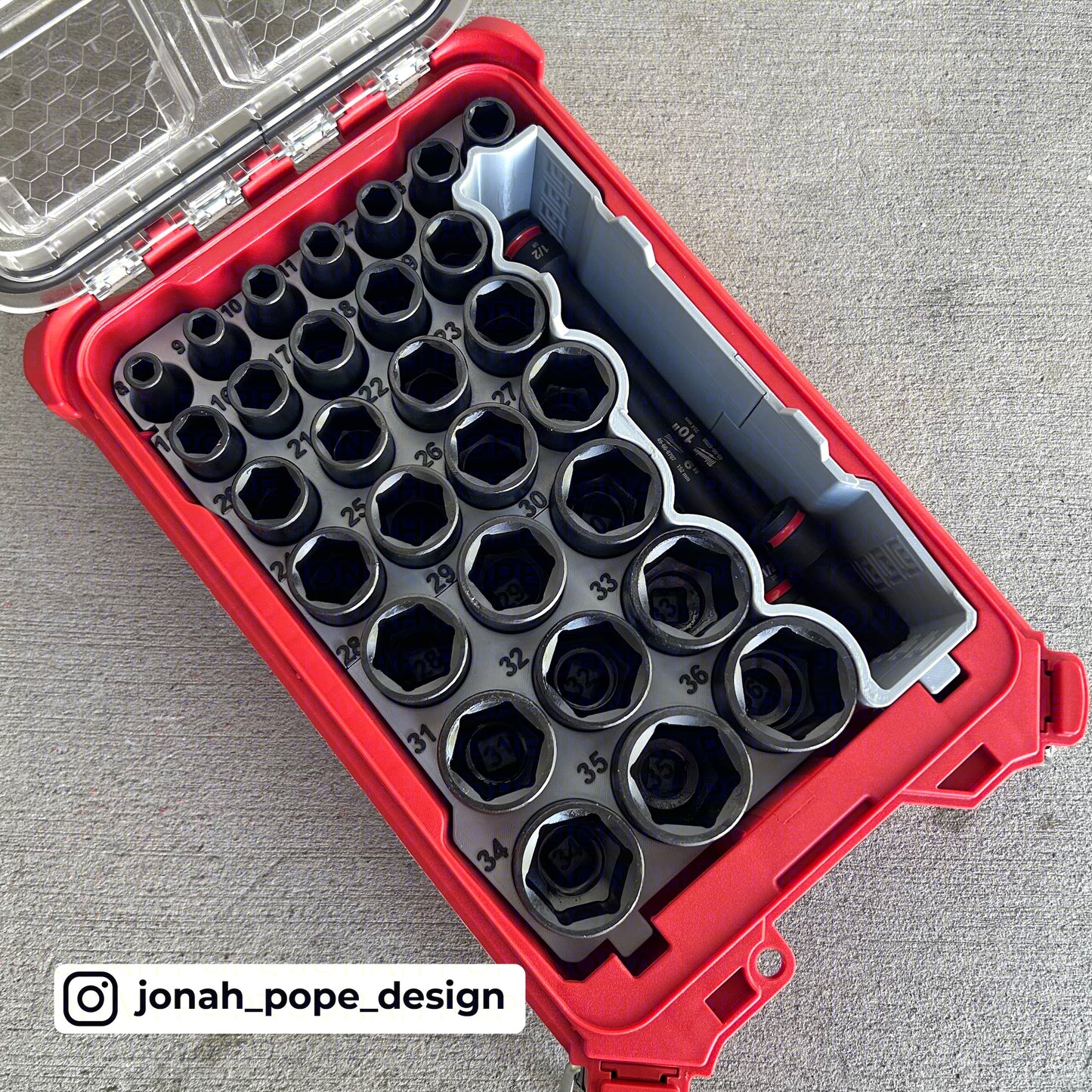 Shockwave METRIC socket set insert for Compact Organiser by Jonah Pope Design