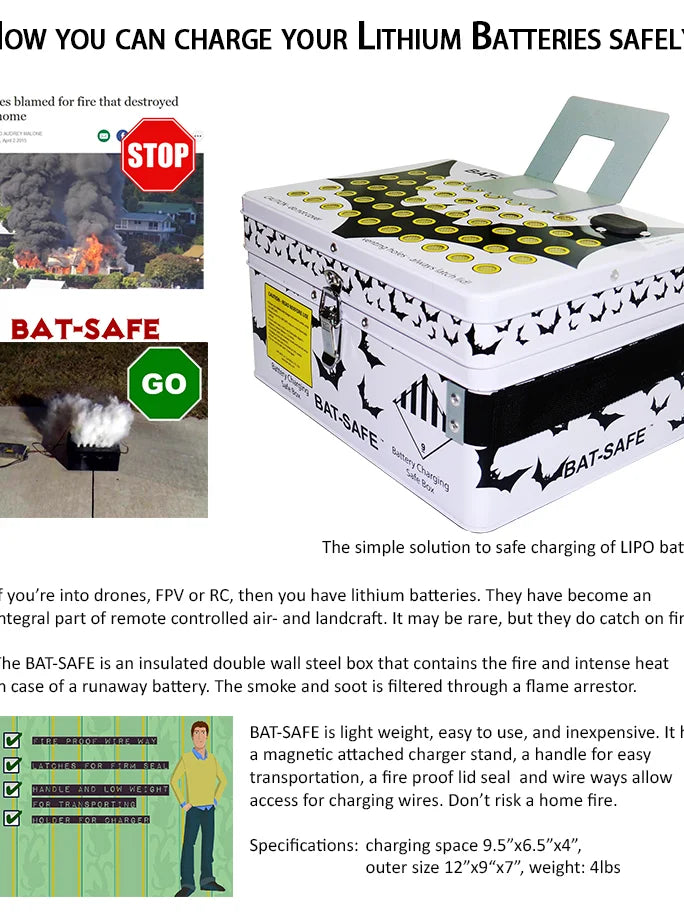 Bat-Safe XXL - Charging & Storage Battery Safe Box