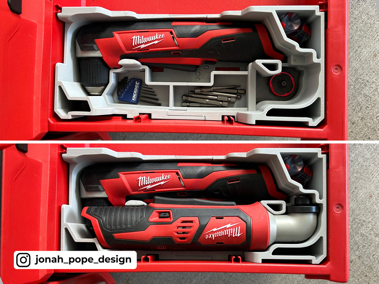 M12 Angle Drill & Impact COMBO for Milwaukee Packout 2/3 Draw By Jonah Pope Design