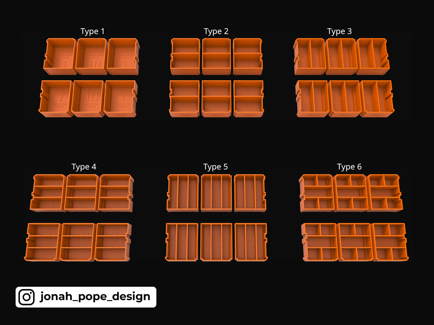 Organiser Tubs for Milwaukee Packout 2/3 Draw By Jonah Pope Design
