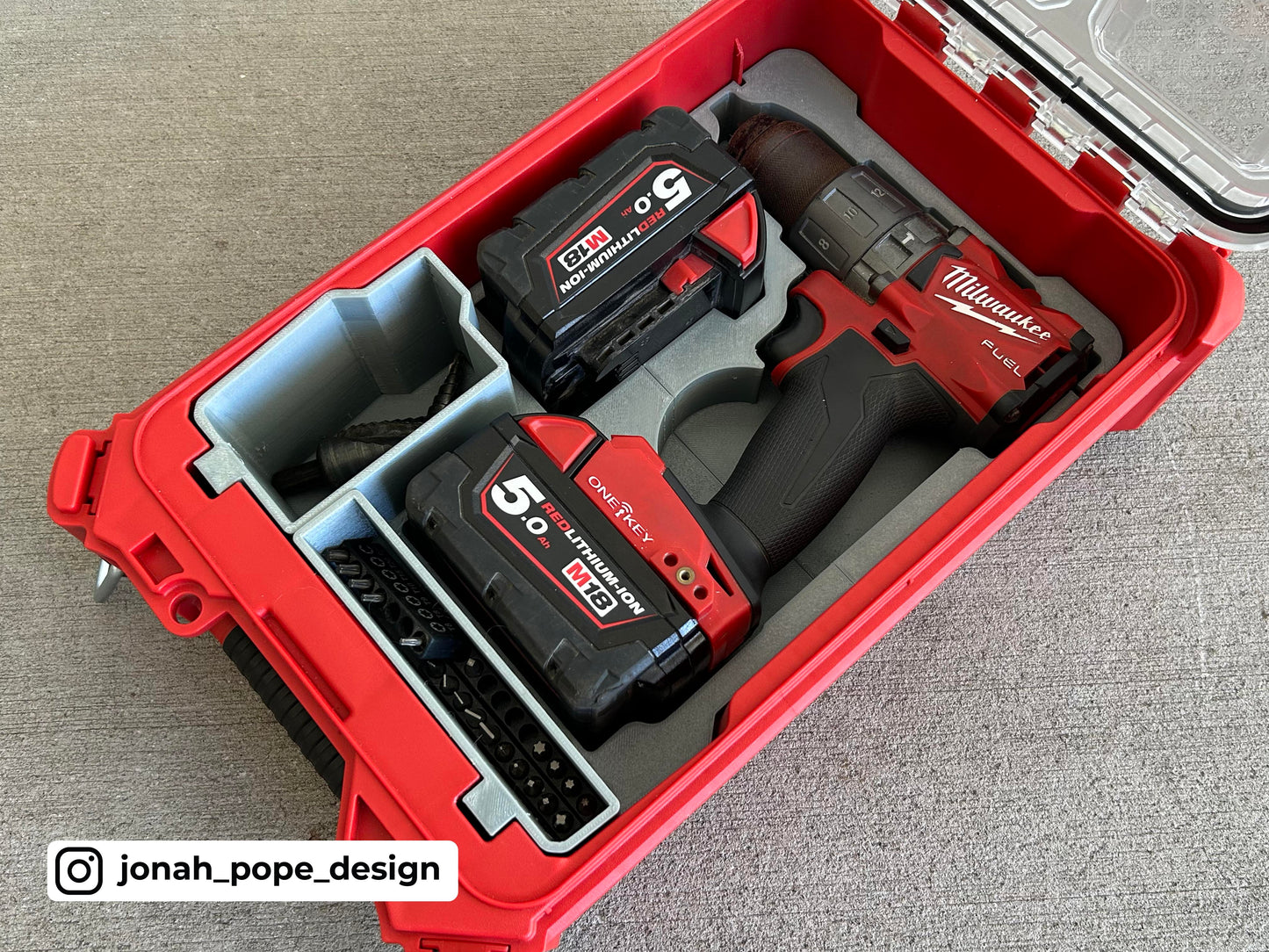 M18 Drill Gen 3 Storage Insert for Compact Organiser By Jonah Pope Design