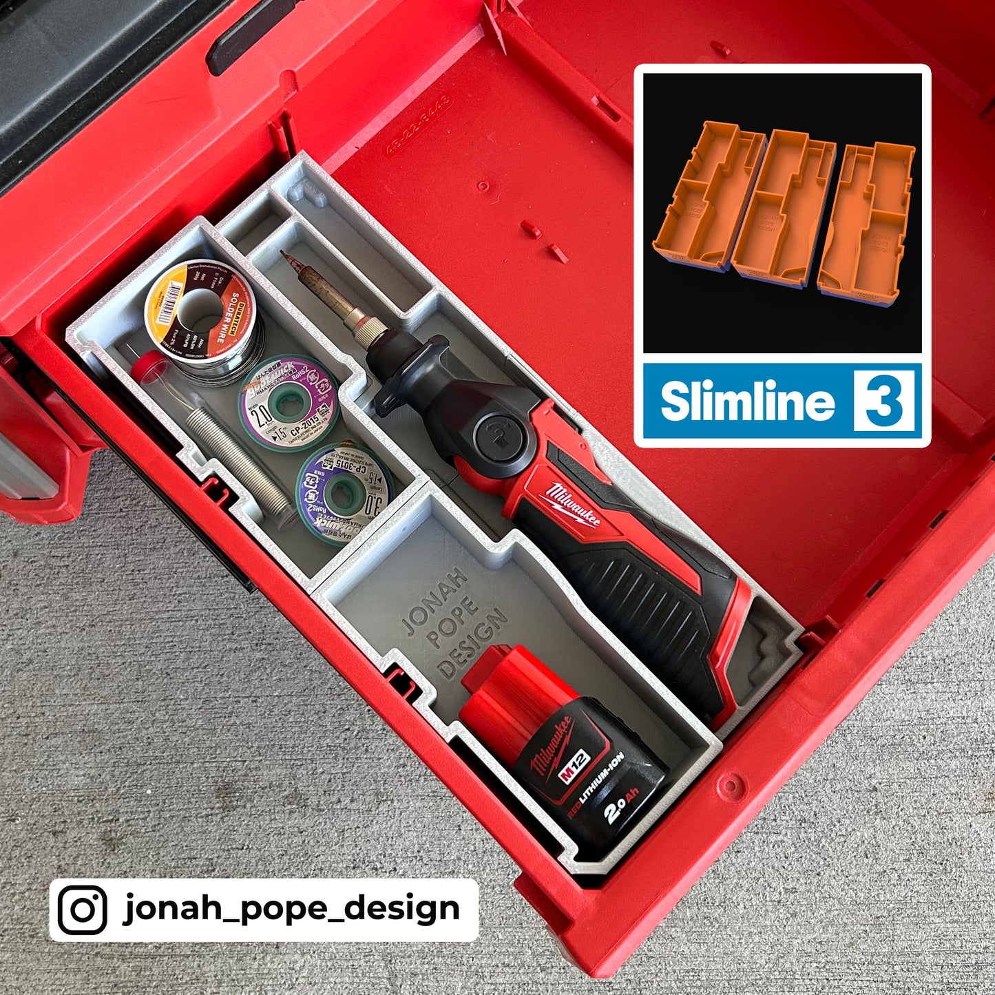 M12 Soldering Iron insert for Milwaukee Packout 2/3 Draw By Jonah Pope Design