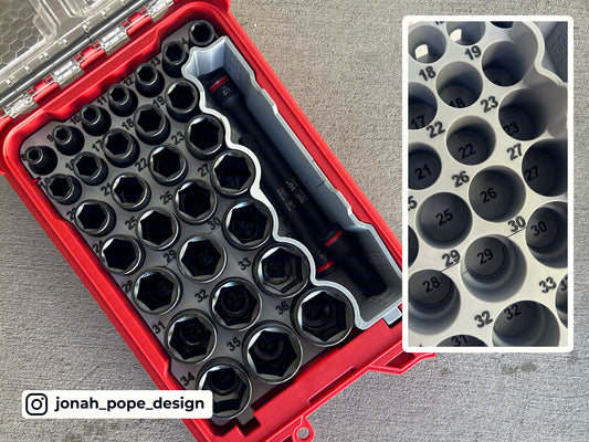 Shockwave METRIC socket set insert for Compact Organiser by Jonah Pope Design