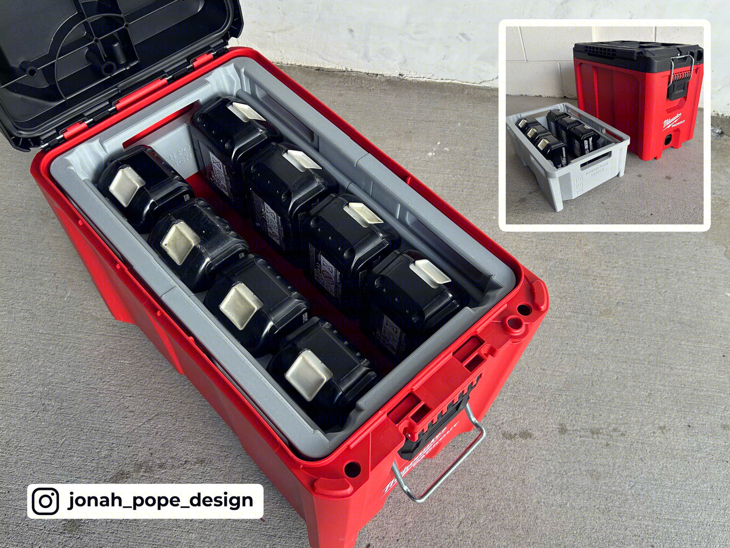 Makita battery insert for Packout Compact Tool Box by Jonah Pope Design