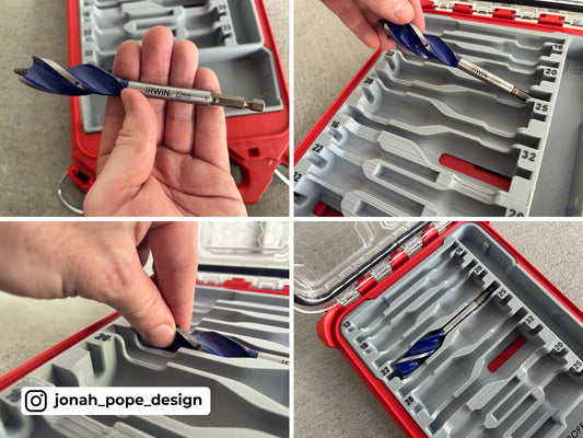 Irwin speedbor set insert for Compact Organiser by Jonah Pope Design