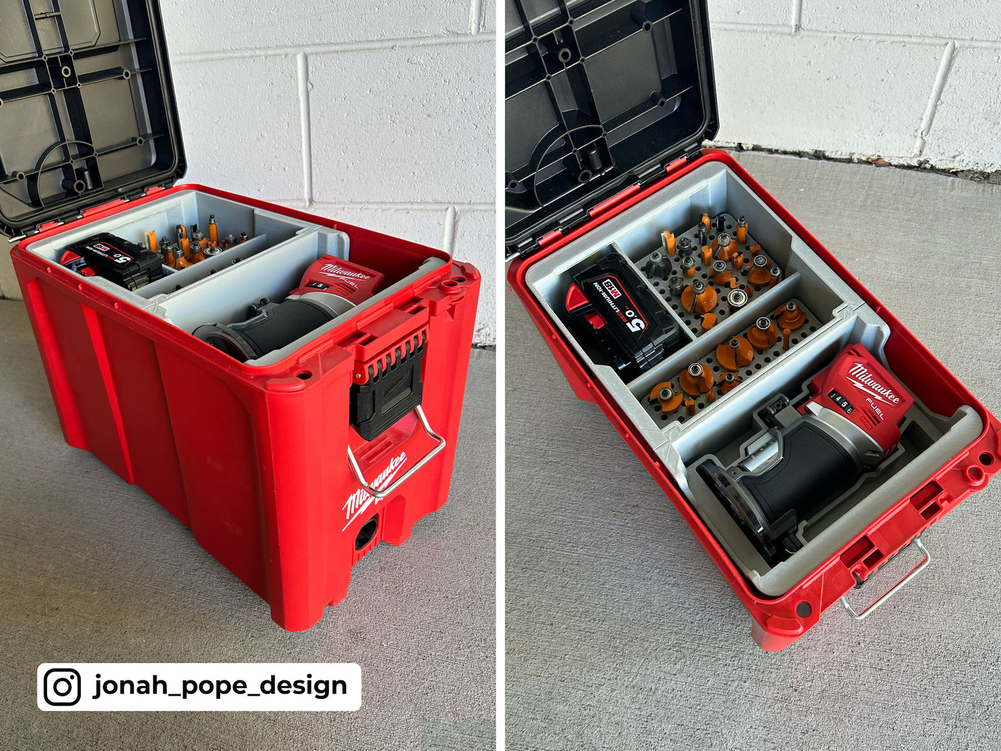 M18 Router Insert for Packout Compact Tool Box By Jonah Pope Design