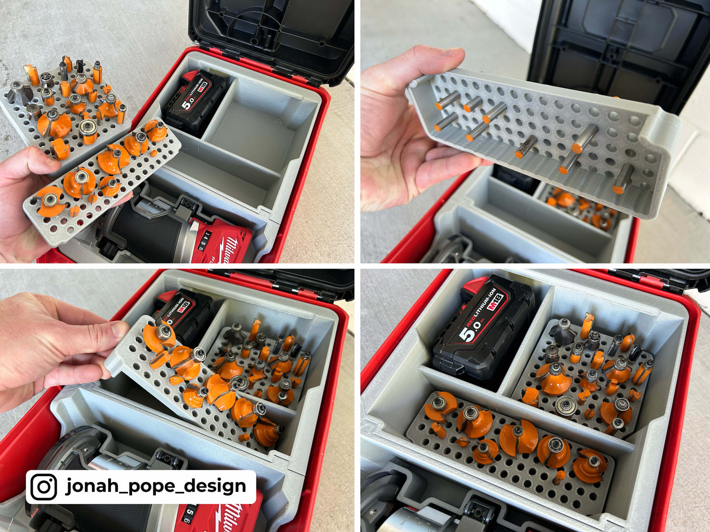 M18 Router Insert for Packout Compact Tool Box By Jonah Pope Design