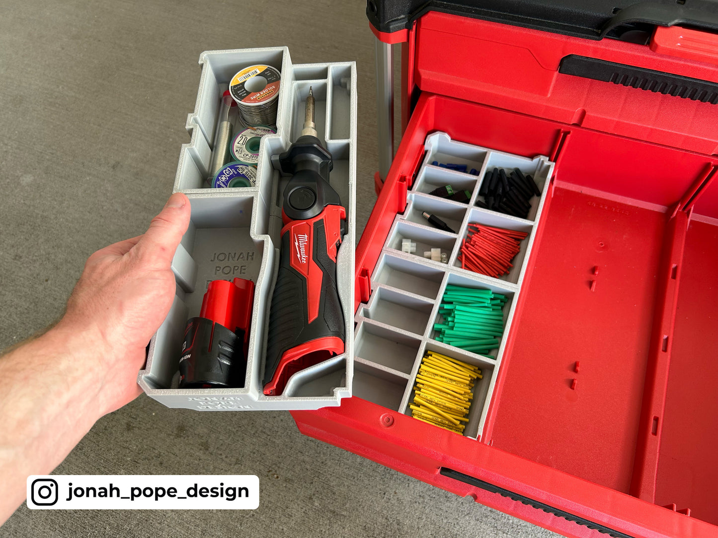 M12 Soldering Iron insert for Milwaukee Packout 2/3 Draw By Jonah Pope Design