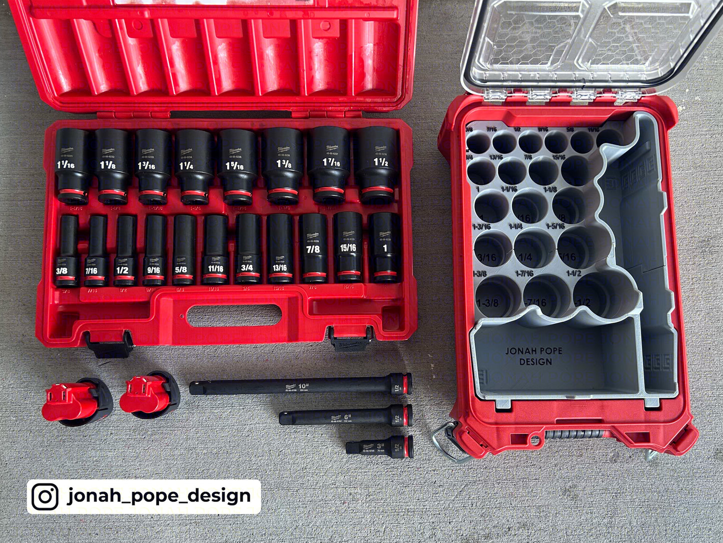 Shockwave SAE socket set insert for Compact Organiser by Jonah Pope Design