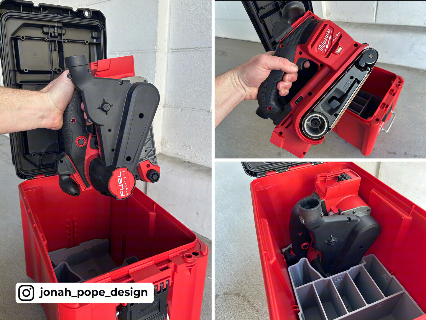 M18 Belt sander insert for Packout Compact Tool Box by Jonah Pope Design