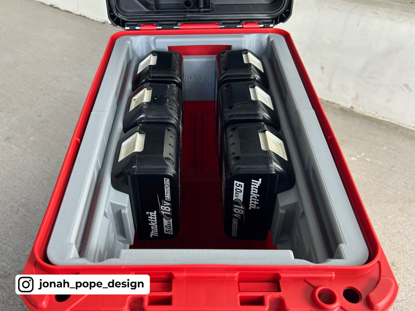Makita battery insert for Packout Compact Tool Box by Jonah Pope Design