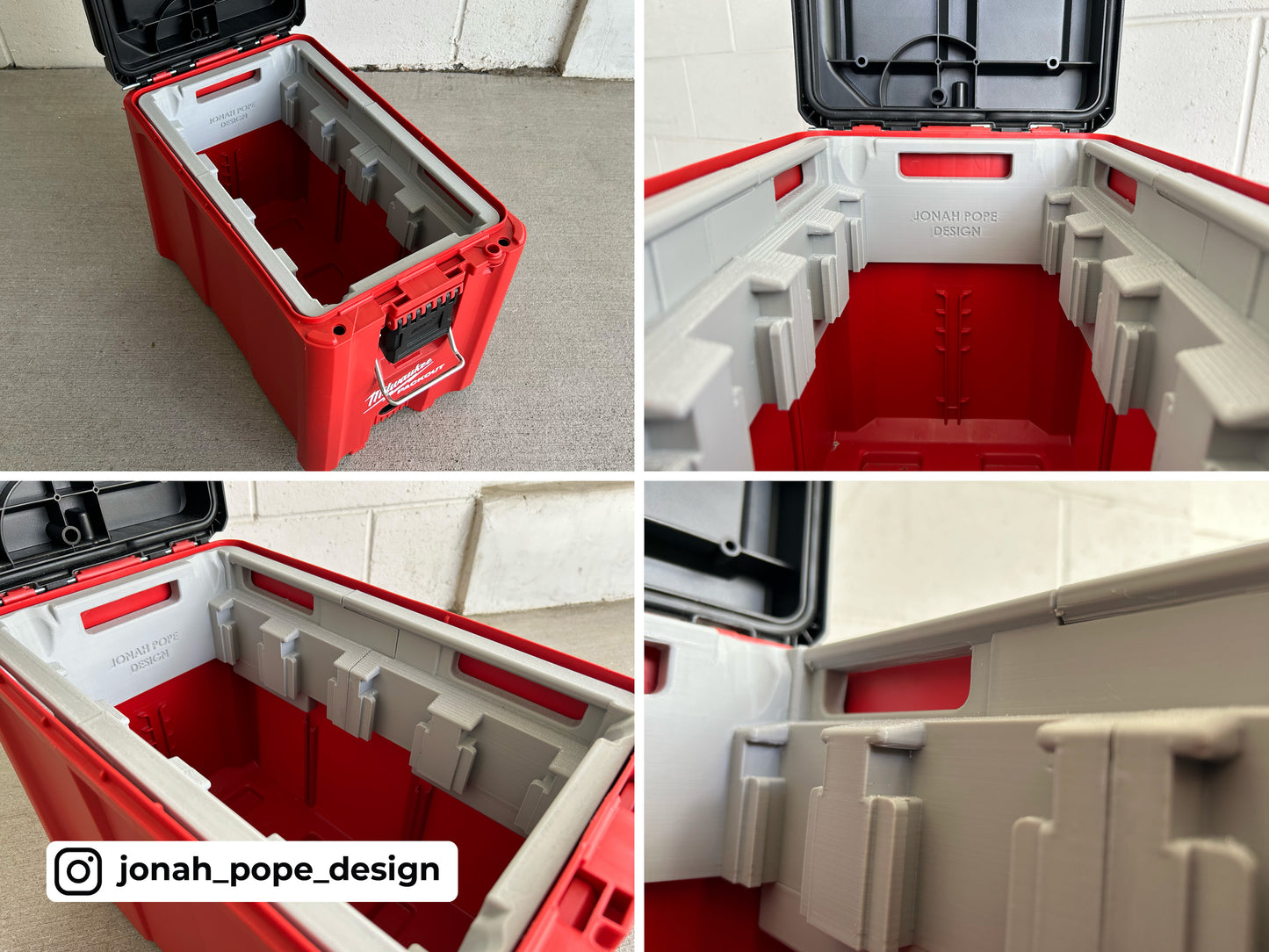 M18 Battery Rack Insert for Packout Compact Tool Box By Jonah Pope Design