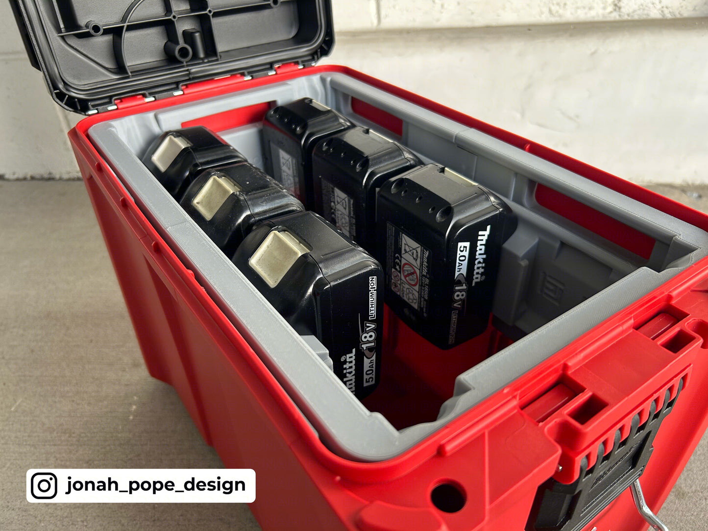 Makita battery insert for Packout Compact Tool Box by Jonah Pope Design