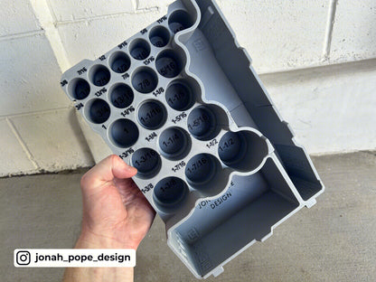 Shockwave SAE socket set insert for Compact Organiser by Jonah Pope Design