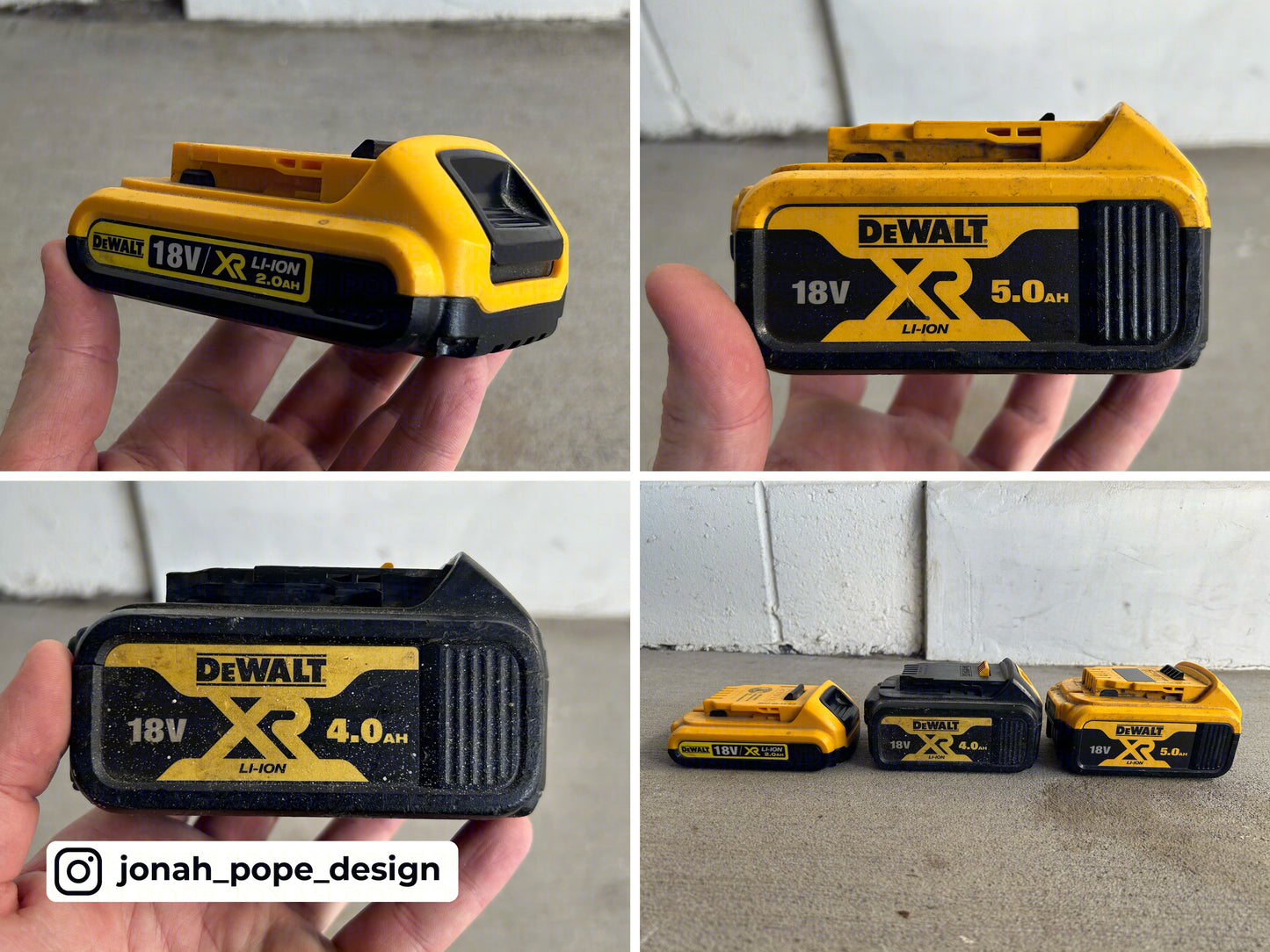 Dewalt 18V XR battery insert for Packout Compact Tool Box by Jonah Pope Design