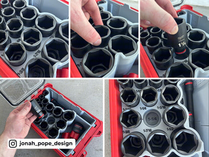Shockwave SAE socket set insert for Compact Organiser by Jonah Pope Design