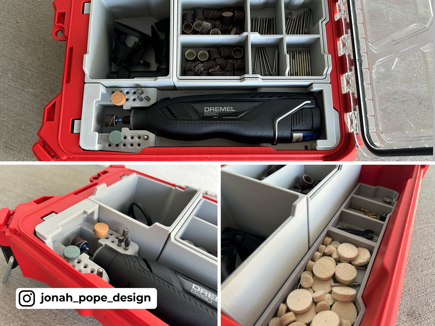 Dremel 8260 insert for Compact Organiser by Jonah Pope Design