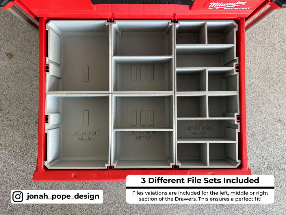 Organiser Tubs for Milwaukee Packout 2/3 Draw By Jonah Pope Design ...