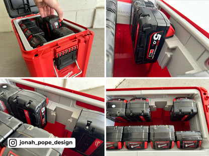 M18 Battery Rack Insert for Packout Compact Tool Box By Jonah Pope Design
