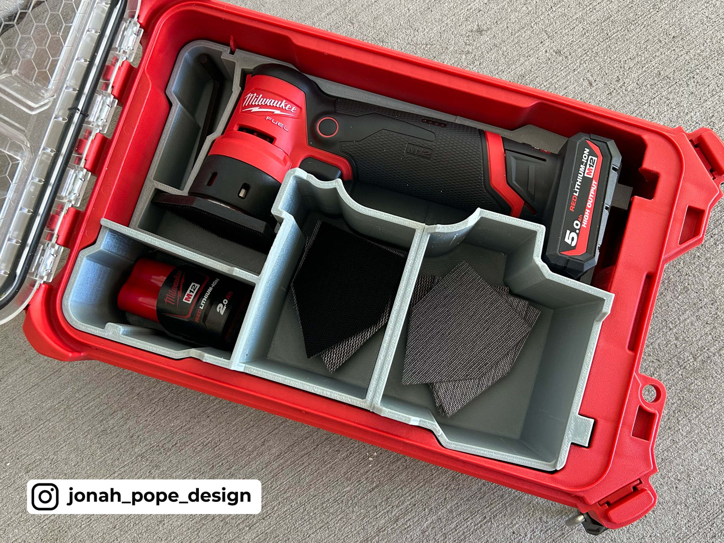 M12 Detail Sander Insert for Compact Organiser By Jonah Pope Design