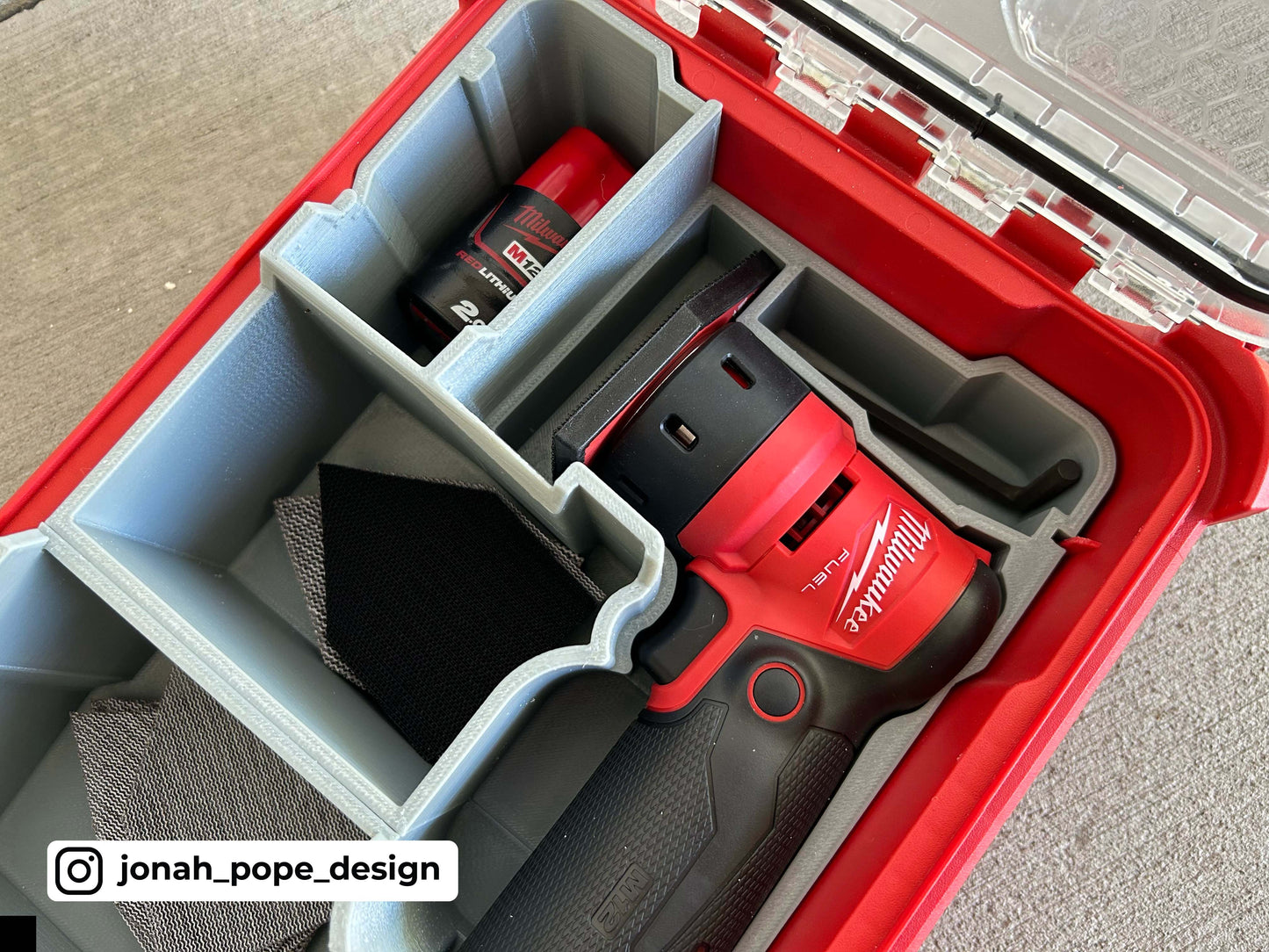 M12 Detail Sander Insert for Compact Organiser By Jonah Pope Design