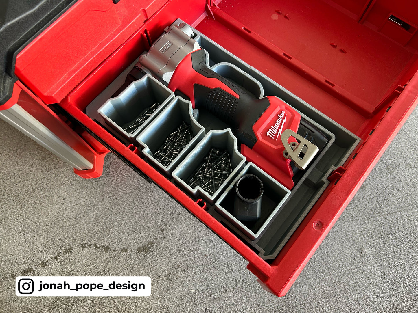 M12 Rivet Gun Draw Insert for Milwaukee Packout 2/3 Draw By Jonah Pope Design