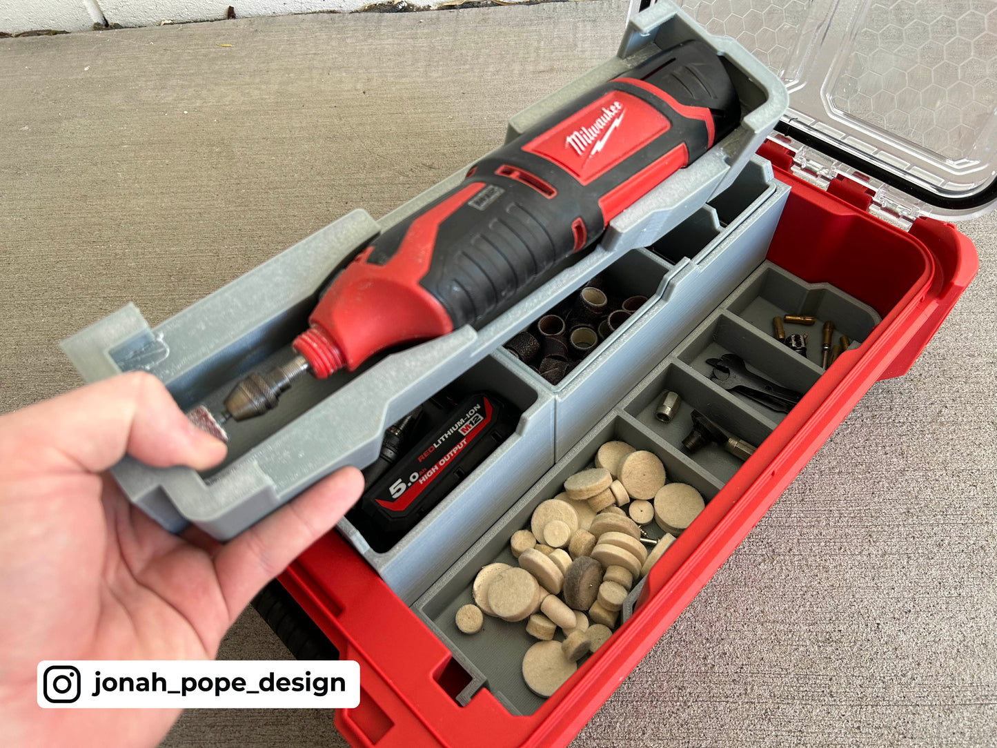 M12 Dremel/Rotary Insert for Compact Organiser By Jonah Pope Design