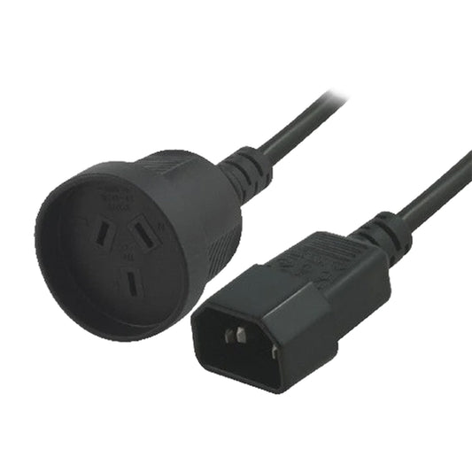 Power Extension Cable 15cm 3-Pin AU to IEC C14 Female to Male for UPS ~CBC-RC-3083 H40UPSIEC150MM - Used for Bat-Safe