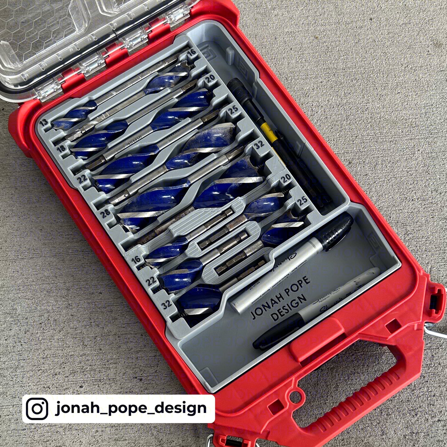 Irwin speedbor set insert for Compact Organiser by Jonah Pope Design