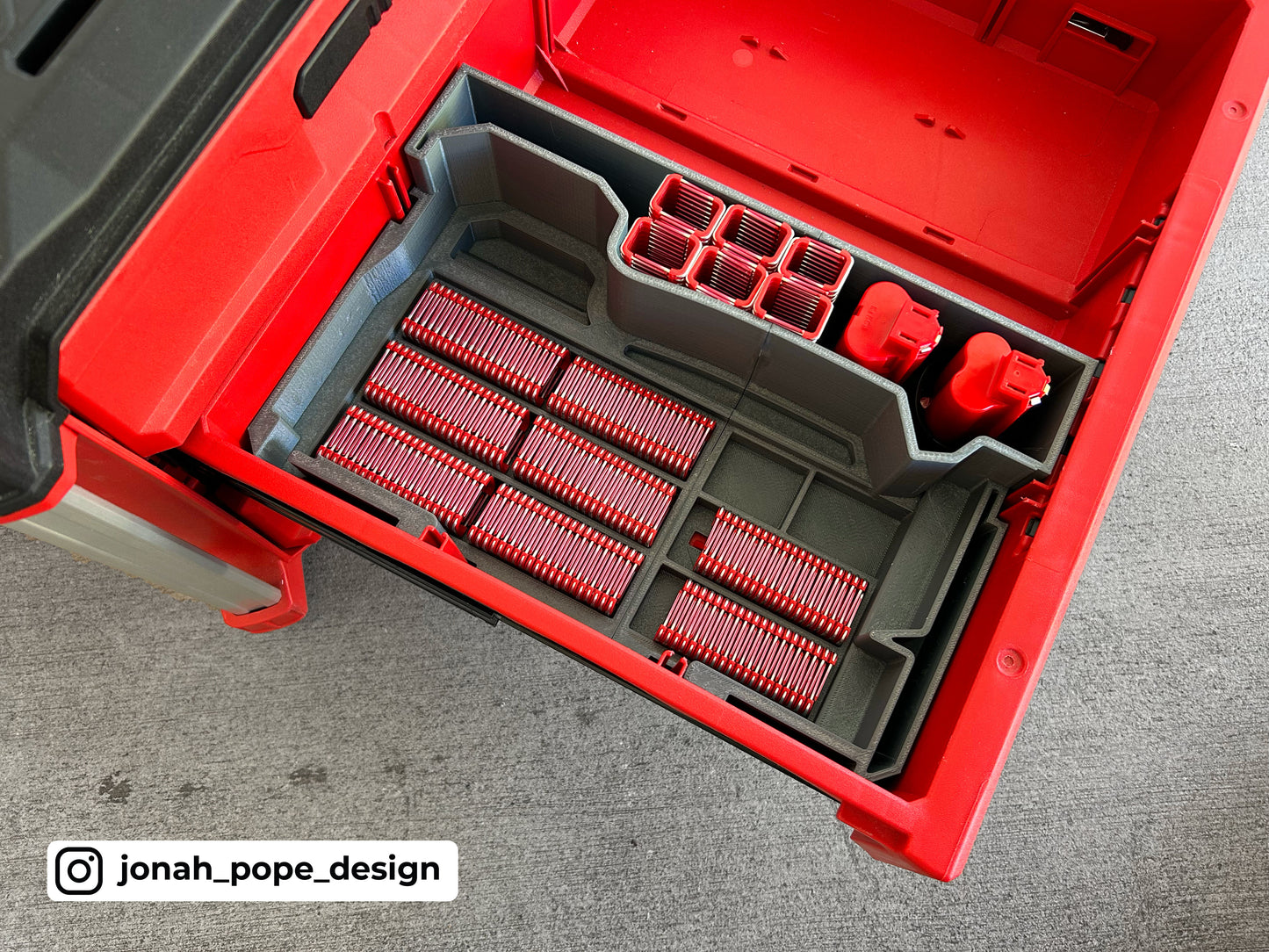 M12 Cable Stapler for Milwaukee Packout 2/3 Draw By Jonah Pope Design
