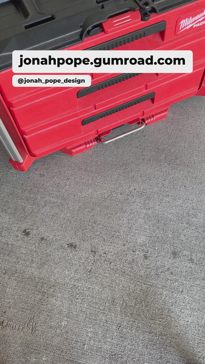 M12 Rivet Gun Draw Insert for Milwaukee Packout 2/3 Draw By Jonah Pope Design