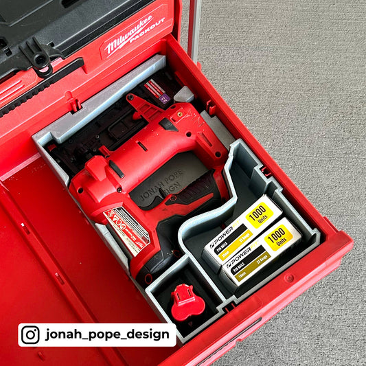 Milwaukee Packout M12 Pin Nailer Storage Insert for Milwaukee Packout 2/3 Draw By Jonah Pope Design